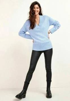 Next Damen V-NECK - Strickpullover - Blue