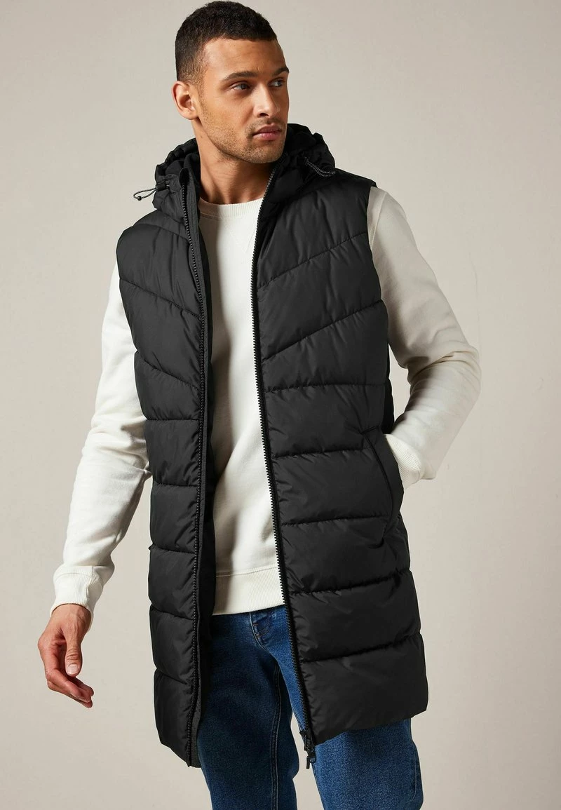 Next Herren SHOWER RESISTANT LONGLINE PUFFER - Weste - Black