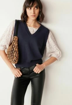 Next TANK LAYER - Strickpullover - Navy Blue | Damen