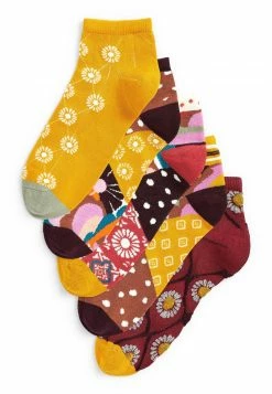Next Damen SPLICED PATTERN 5 PACK - Socken - Red Ochre Yellow