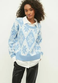 Next Damen CHRISTMAS - Strickpullover - Blue