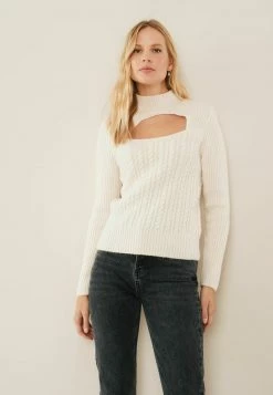 Next Damen CUT OUT - Strickpullover - Off-white