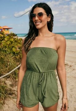 Next Damen STRAPLESS - Jumpsuit - Khaki Green