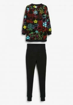 Next Damen CHRISTMAS MATCHING FAMILY WOMENS NEON LIGHTS - Nachtwäsche Set - Black