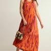 Next Damen SLEEVELESS - Maxikleid - Orange Geo Print