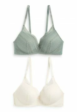 Next Damen 2 PACK - Triangel BH - Green Ecru White