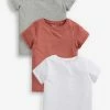 Next Kinder 3 PACK - T-Shirt Basic - White/burnt Orange Denim/grey