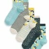 Next Damen LEMON STRIPE 5 PACK - Socken - Teal