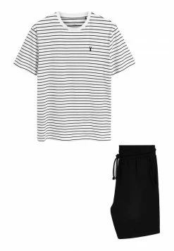 Next Herren SET - Nachtwäsche Set - White Black