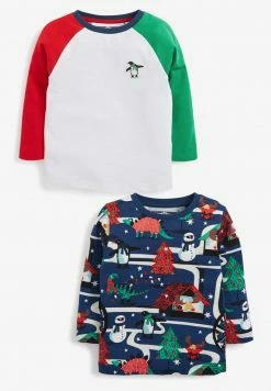 Next Kinder 2 PACK CHRISTMAS PRINT - Langarmshirt - Blue