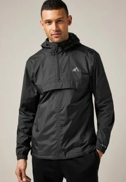Next Herren WATERPROOF PACKABLE OVERHEAD ANORAK - Outdoorjacke - Black