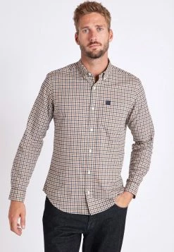 Next Herren GINGHAM OXFORD - Hemd - Brown
