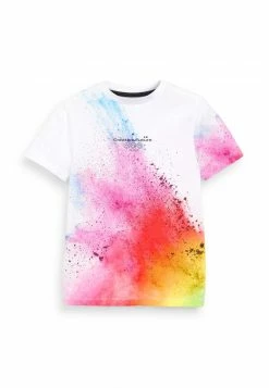 Next Kinder SHORT SLEEVE MARBLE - T-Shirt Print - White Rainbow Splat