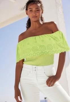 Next Damen BRODERIE - Bluse - Light Green