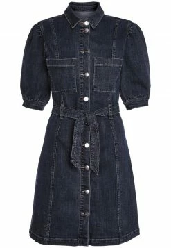 Next Damen PUFF SLEEVE - Jeanskleid - Dark Blue