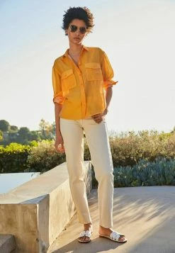 Next Damen LONG SLEEVE UTILITY - Hemdbluse - Ochre Yellow