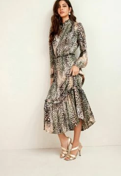 Next Damen SATIN TIE NECK - Freizeitkleid - Multicoloured