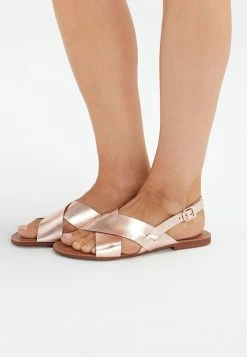 Next Damen FOREVER COMFORT® CROSS FRONT SLINGBACKS - Riemensandalette - Metallic Grey