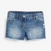 Next Kinder DARK BLUE FRAYED HEM SHORTS (3-16YRS) - Jeans Shorts - Mottled Dark Blue