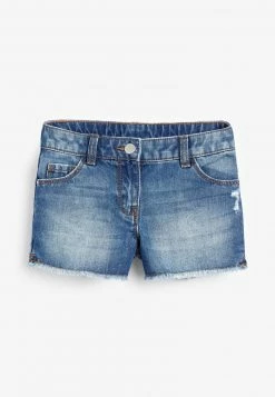 Next Kinder DARK BLUE FRAYED HEM SHORTS (3-16YRS) - Jeans Shorts - Mottled Dark Blue