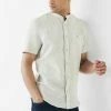 Next Herren SHORT SLEEVE - Hemd - Neutral Grandad Collar