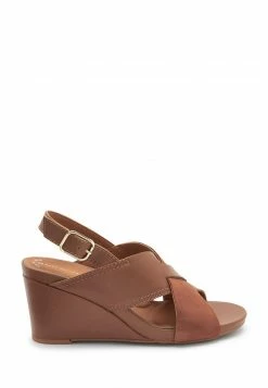 Next FOREVER COMFORT MOTION FLEX CROSSOVER - Keilsandalette - Tan Brown | Damen