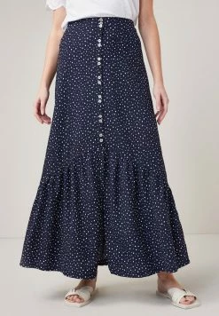 Next Damen Maxirock - Navy Blue Spot
