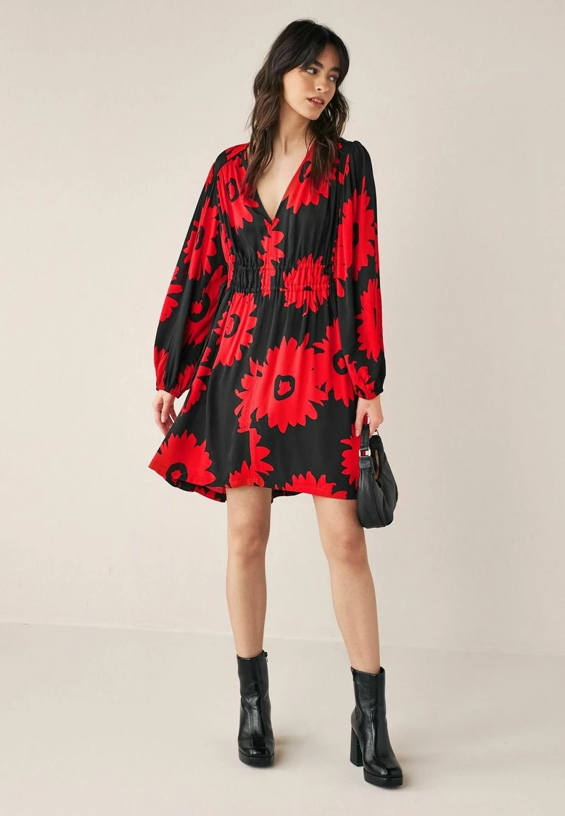 Next Damen Freizeitkleid - Red/black Floral – Bild 2