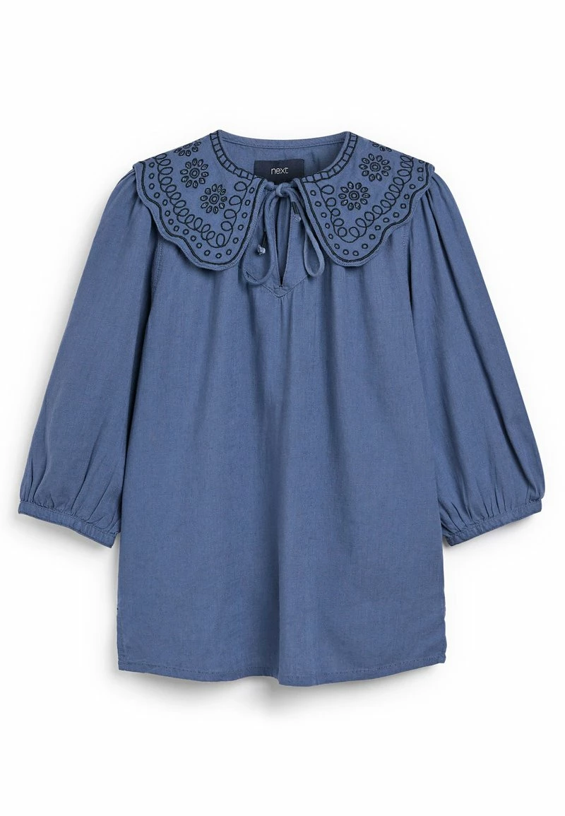 Next Damen BLEND EMBROIDERED COLLAR - Bluse - Blue – Bild 4