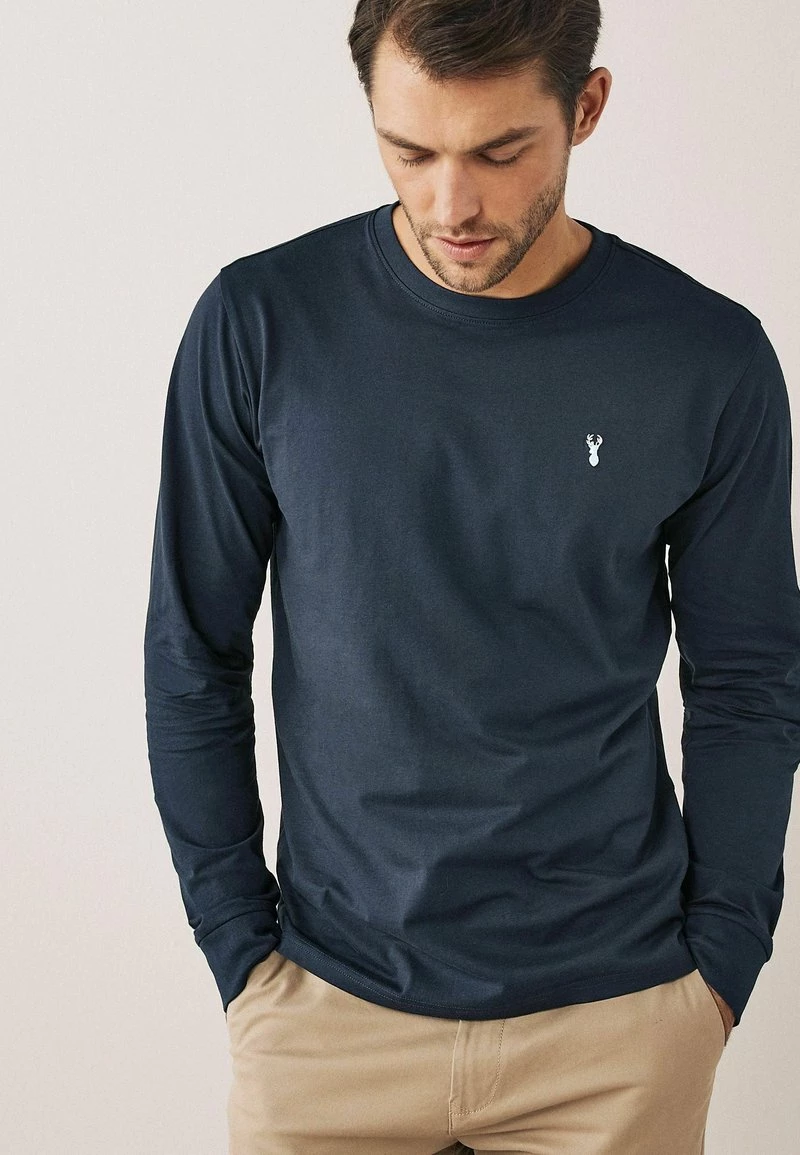 Next Herren BOXY - Langarmshirt - Navy Blue Cuffed