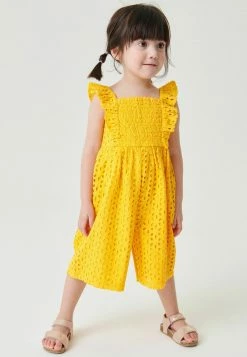 Next Kinder BRODERIE - Jumpsuit - Mango Yellow