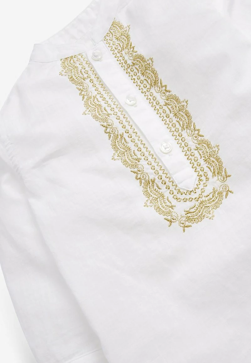 Next Kinder LONG LENGTH EMBROIDERED KURTA 3MTHS-7YRS - Langarmshirt - White – Bild 3