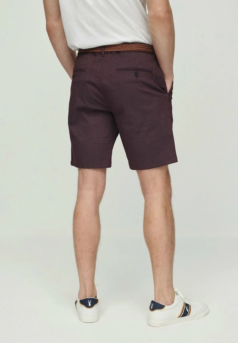 Next Herren BELTED WITH STRETCH - Shorts - Burgundy Red Ditsy Print – Bild 3