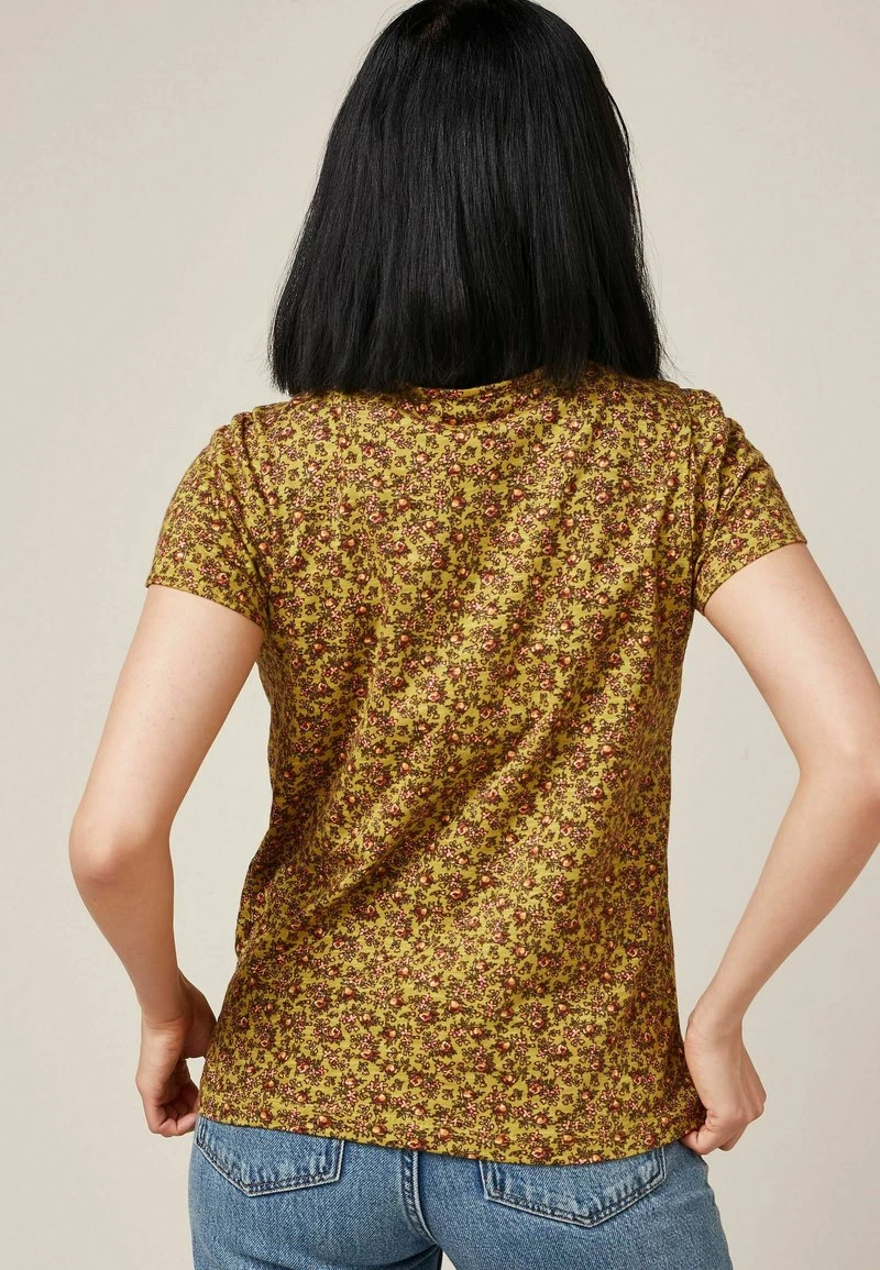 Next Damen SMOCK NECK SHORT SLEEVE - T-Shirt Print - Ochre Yellow Ditsy Floral – Bild 2