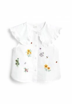 Next Kinder Bluse - White Embroidered