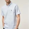 Next Herren SHORT SLEEVE STRIPE OXFORD - Hemd - Blue