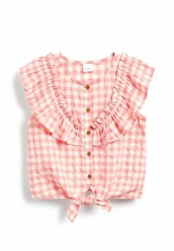 Next TIE FRONT FRILL - Bluse - Pink Gingham | Kinder
