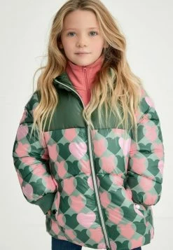 Next Kinder SHOWER RESISTANT HEART PRINT PADDED - Wintermantel - Khaki Green