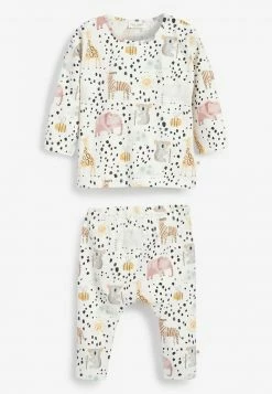 Next 2 PIECE ANIMAL PRINT SET UNISEX - Stoffhose - White