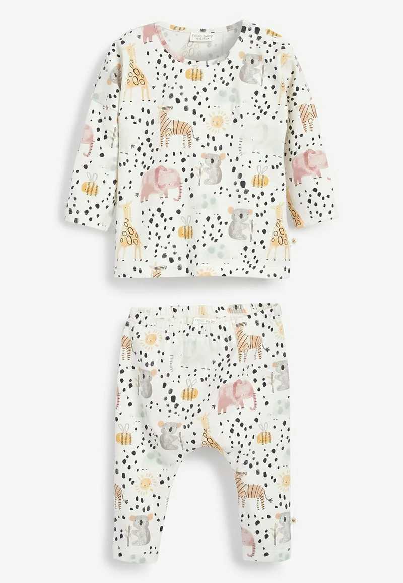 Next 2 PIECE ANIMAL PRINT SET UNISEX - Stoffhose - White