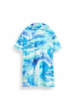 Next Damen TOWELLING PONCHO - Cape - Aqua Blue