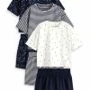 Next Kinder (9MTHS-16YRS) 3 PACK SET - Nachtwäsche Set - Navy White Star Stripe Spot