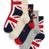 Next Damen UNION JACK AND CORGI ANKLE 4 PACK - Socken - Red Navy White