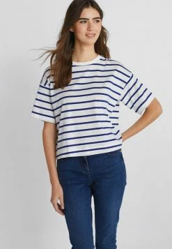 Next Damen SHORT SLEEVE - T-Shirt Print - White Navy Blue