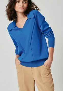 Next Damen V-NECK LONG SLEEVE - Strickpullover - Blue