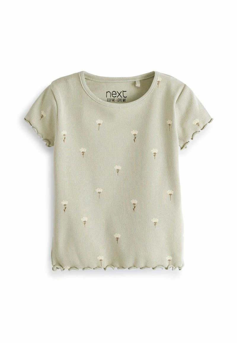 Next SHORT SLEEVE RICH - T-Shirt Print - Sage Green Floral | Kinder