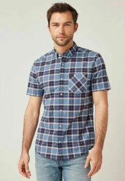 Next Herren STRETCH OXFORD - Hemd - Blue Check