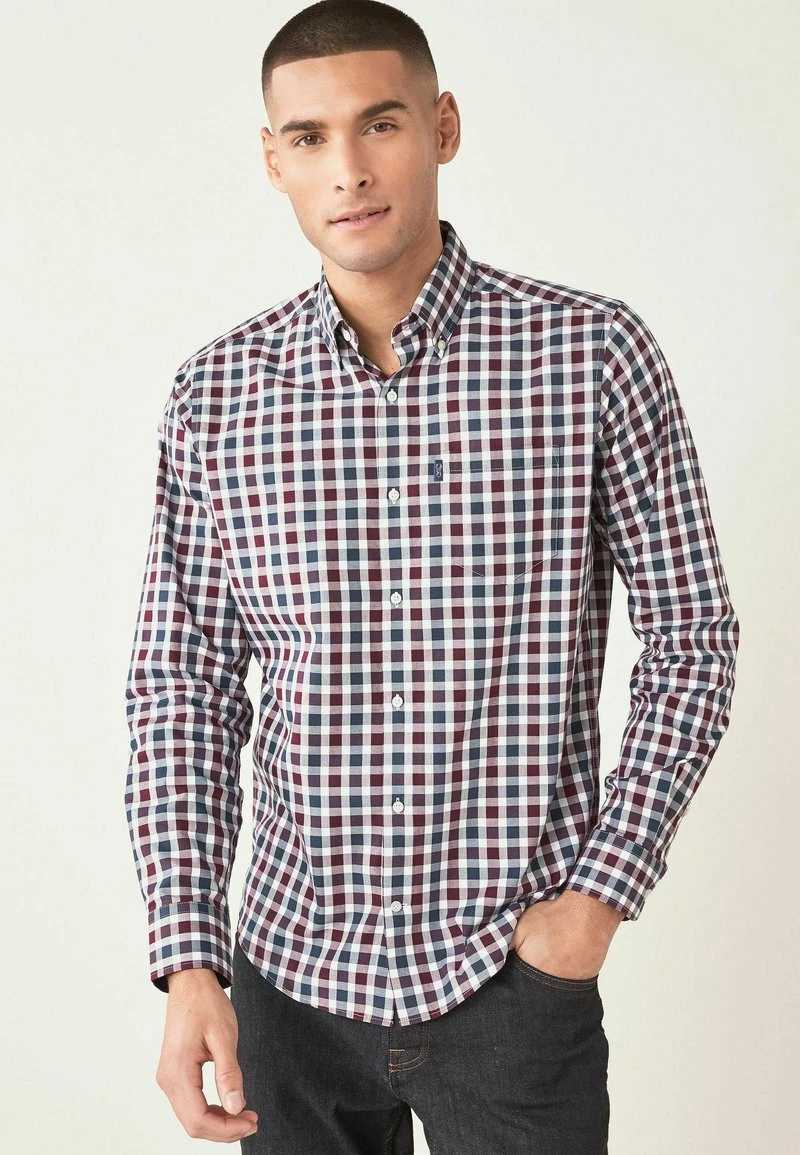 Next Herren CHECK - Hemd - Burgundy Red