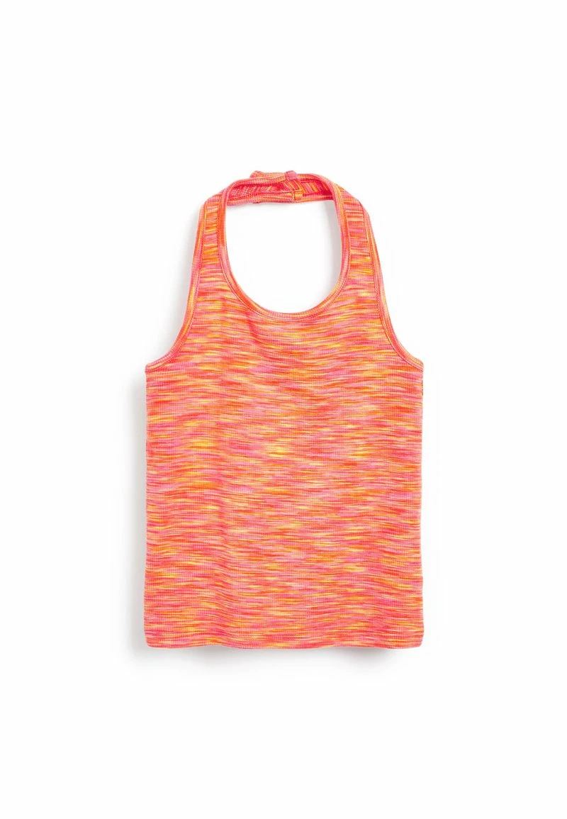 Next Kinder RIB HALTER-NECK - Top - Orange Space Dye
