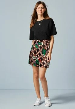 Next Damen SATIN - A-Linien-Rock - Black